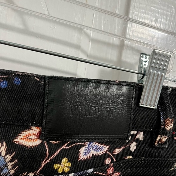 Erdem Black Floral Millicent Skinny Jeans Zipper Fly US 4 B - Picture 6 of 12